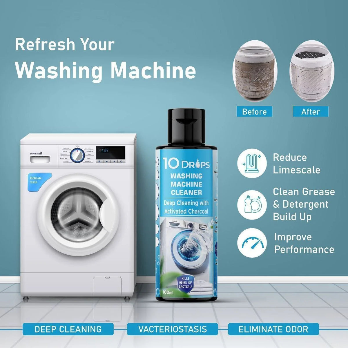 10 Drops Washing Machine Cleaner 100ml