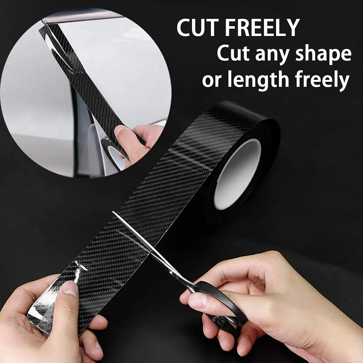 Anti Scratch Tape for Car Door Step – Carbon Fibre Protection Tape for Door Edge & Body (5cm x 5cm)