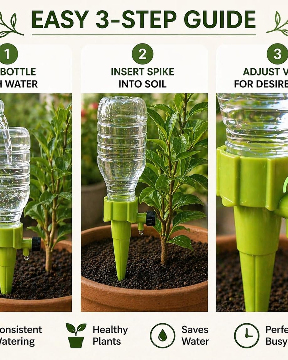 Drip Irrigation kit for Home Garden | Self-Watering Spikes for Plants | Automatic Plant Watering Devices | Indoor & Outdoor Plant Care