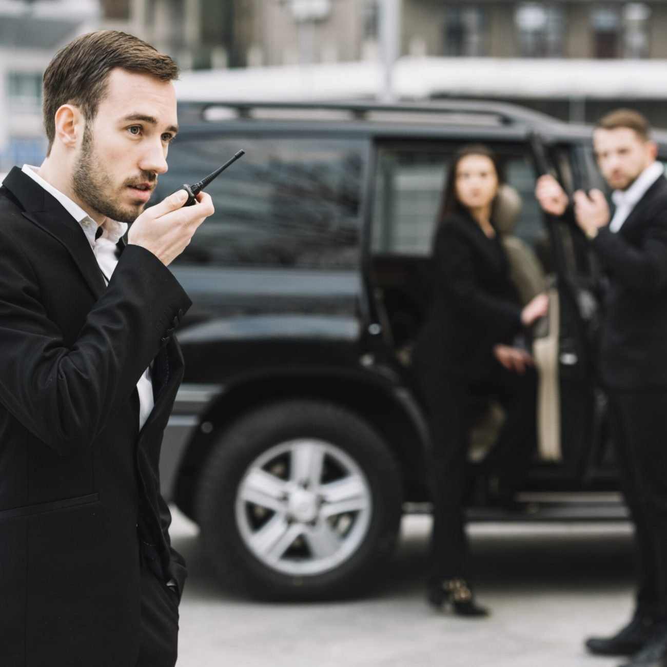 side-view-security-men-working